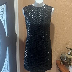 Carol Craig black sleeveless sequin dress